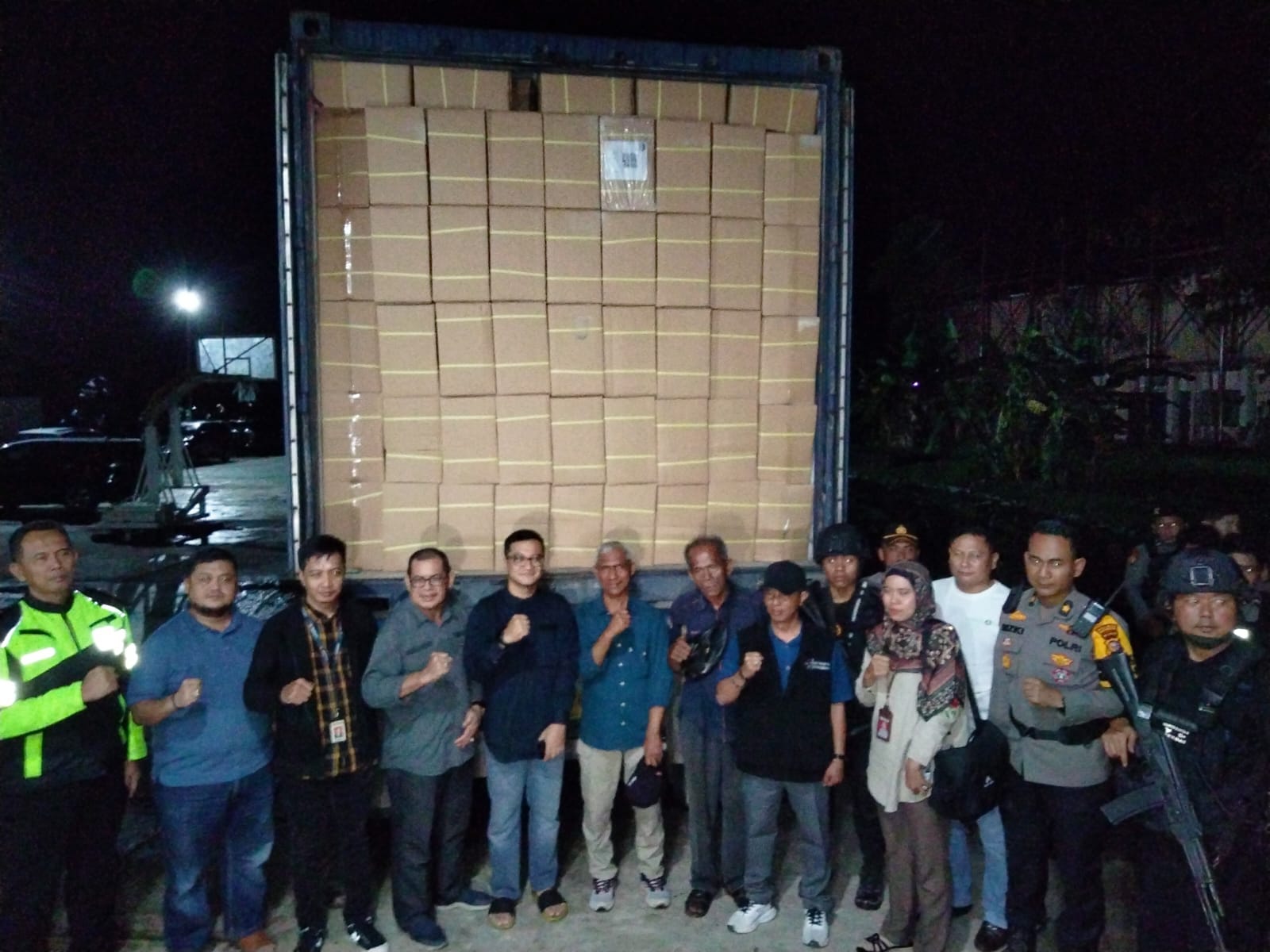 logistik Surat Suara diterima di Gudang Logistik KPU Inhil